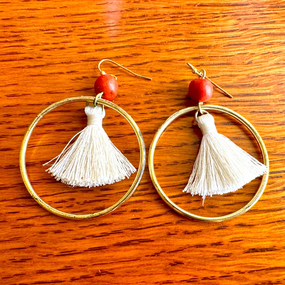 Cute Hoop and Tassel Earrings